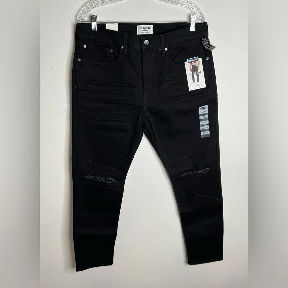 DENIZEN From Levi's 286 Taper Jeans Men's Black Denim Slim Fit Size 34X30